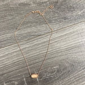 Elisa rose gold pendant necklace rose wood stone
